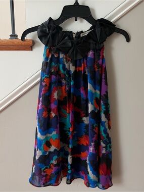 Free Generation Women's Multi Colored Ruffled Collar Top Size Large